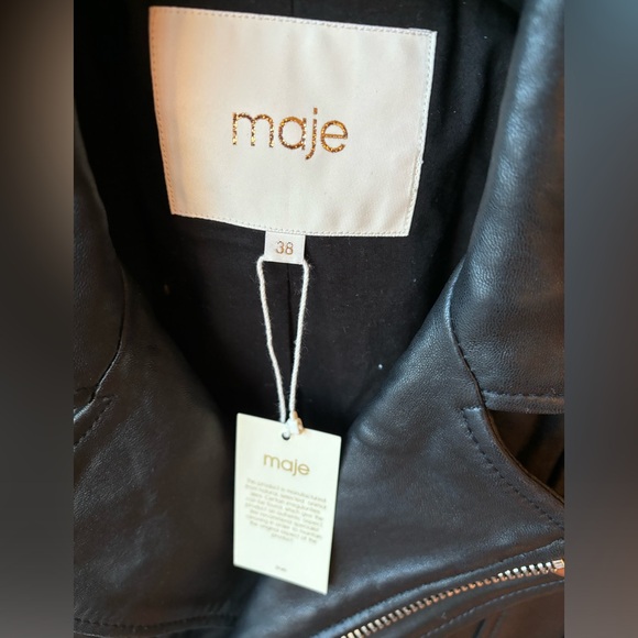 BNWT Maje leather biker jacket- retails $700+ - Picture 4 of 8